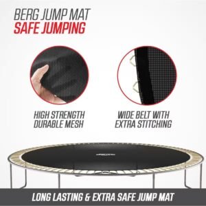 BERG inground trampoline rectangulaire Favorit gris 410 cm + filet de sécurité