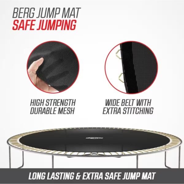 BERG inground trampoline rectangulaire Favorit gris 410 cm + filet de sécurité – Image 6