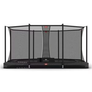 BERG inground trampoline rectangulaire Favorit gris 410 cm + filet de sécurité