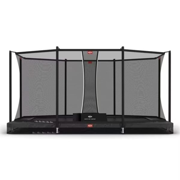 BERG inground trampoline rectangulaire Favorit gris 410 cm + filet de sécurité