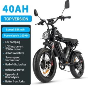 Electric bike Ridstar Q20 PRO 52V (2000W Dual Motor) 40AH Battery