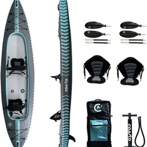 Kayak gonflable COASTO Capitole 2 places - Gris/Bleu - Débutant/Intermédiaire/Avancé - 250 kg