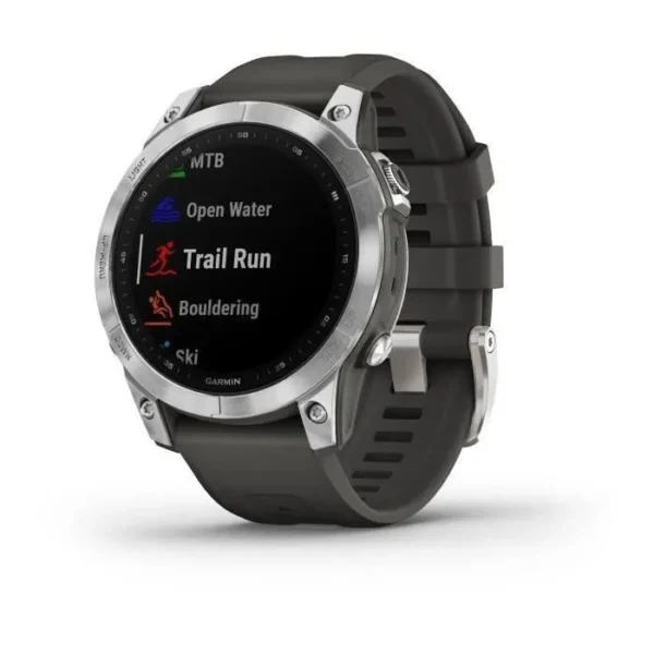 Montre Connectée GARMIN Fenix 7 - Noire & Argent - Entraînements Personnalisés - Autonomie Longue Durée – Image 4